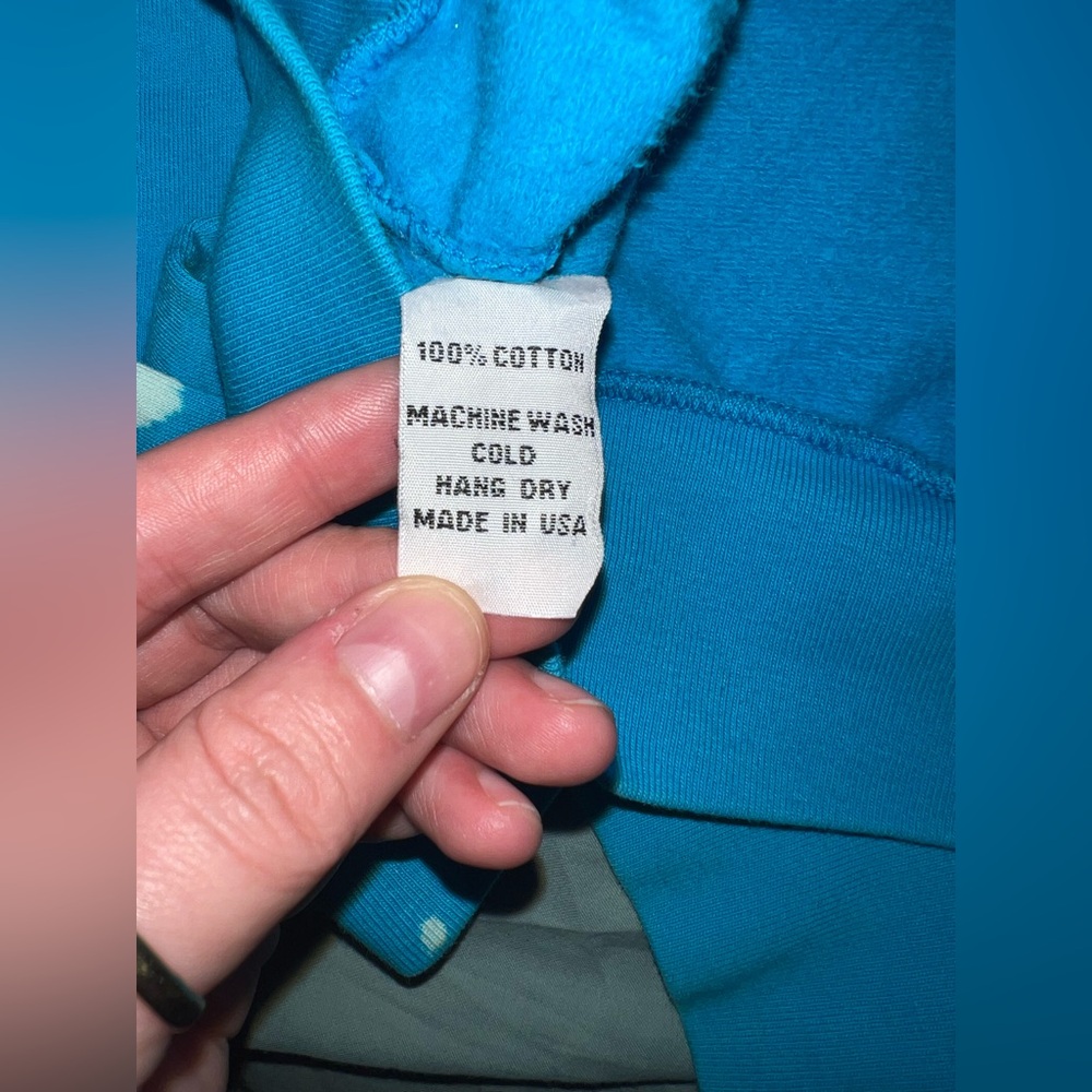 Primp Blue Bleach Splatter Ice Cream Hoodie ASO Jessica Simpson Rare Y2K - Picture 8 of 8